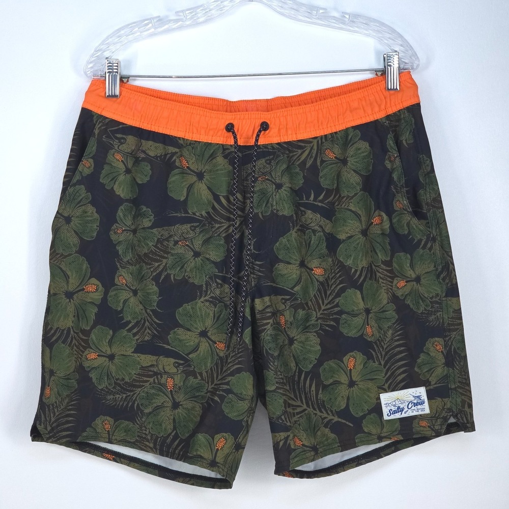 Salty Crew Island Days 18" Boardshorts Men Large Swim Trunks Floral Beach Shorts
